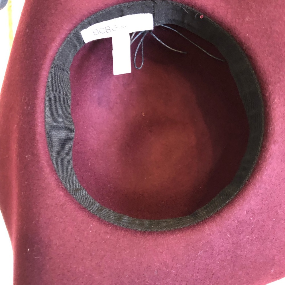 BCBGeneration Deep Red Wide-Brim Hat - Picture 6 of 7